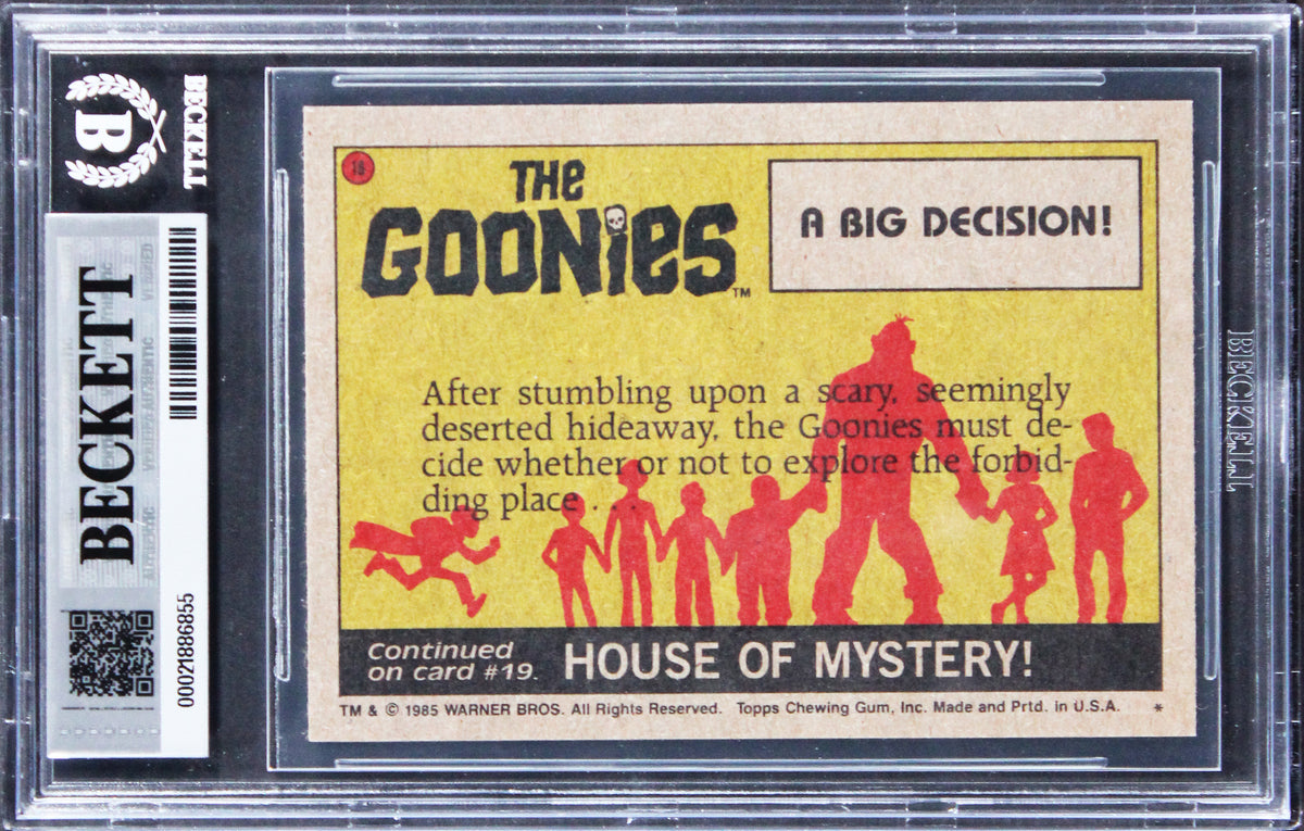 Sean Astin "Mikey" Signed 1985 Topps The Goonies #18 Card Auto 10! BAS Slabbed