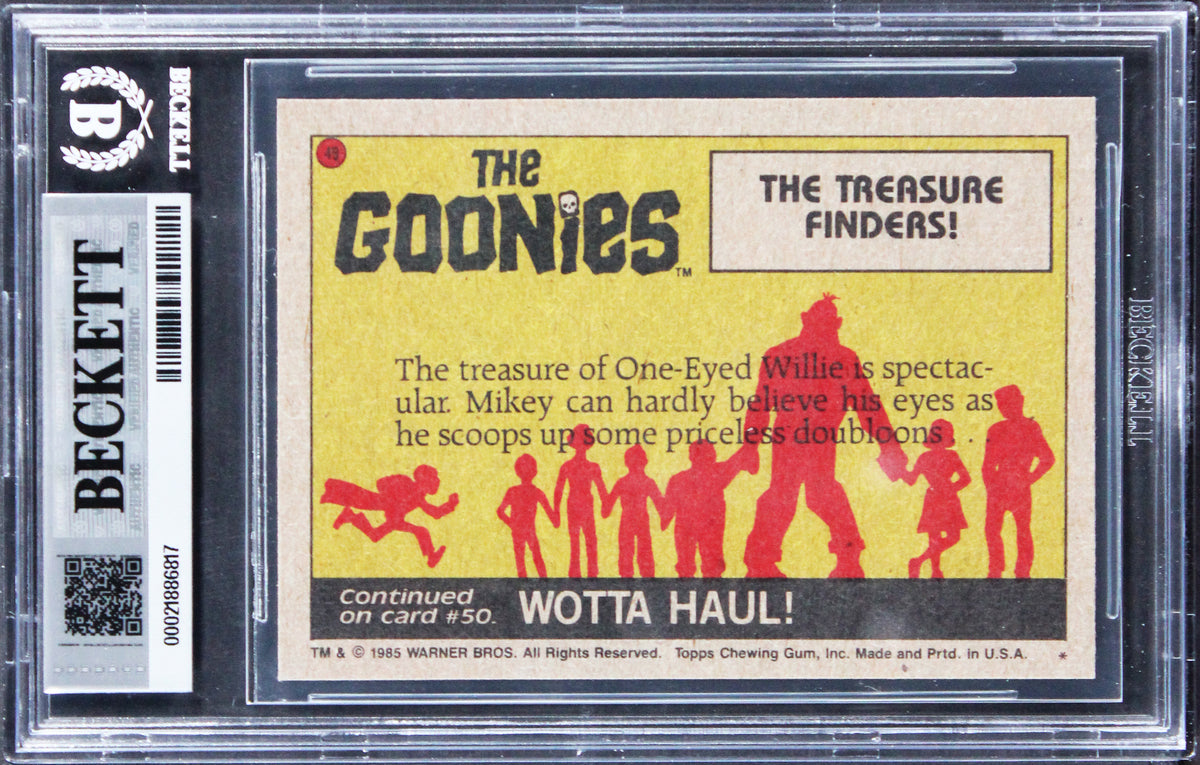 Sean Astin "Mikey" Signed 1985 Topps The Goonies TTF #49 Card Auto 10! BAS Slab