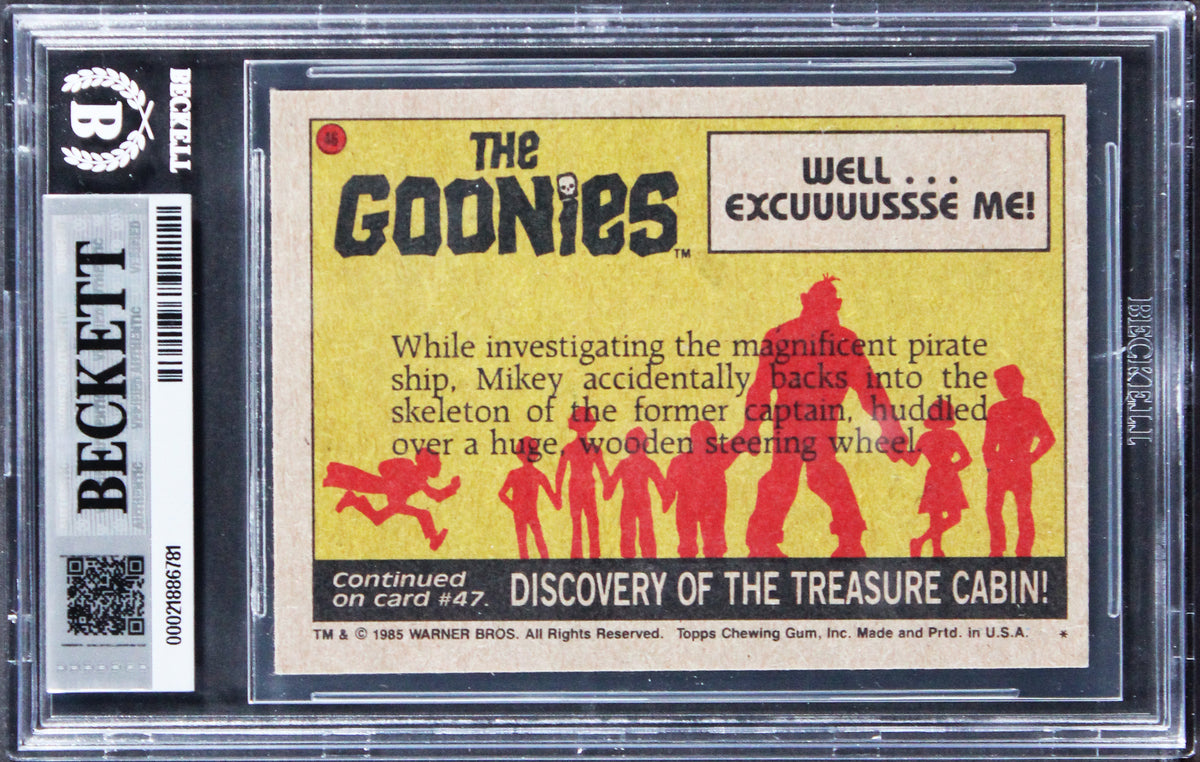 Sean Astin "Mikey" Signed 1985 Topps The Goonies WEM #46 Card Auto 10! BAS Slab