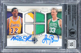 Magic Johnson & Larry Bird Signed 2007 UC Match #JB #5/25 Card Auto 10! BAS Slab