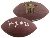 Steelers Kaleb Johnson Signed Wilson Super Grip Football W/ Case BAS Witnessed