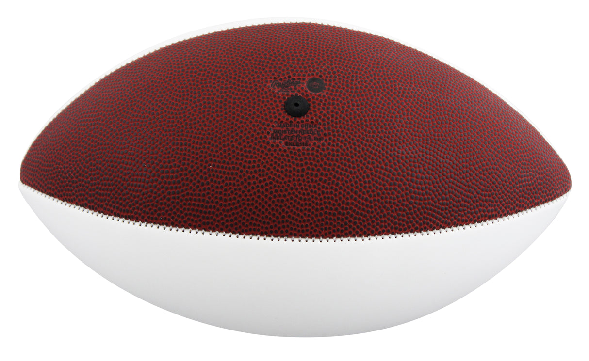 Miami Ray Lewis Signed Rawlings White Panel Logo Football W/ Case BAS Witnessed