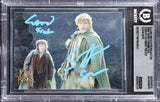 Wood & Astin Signed 2004 Topps Chrome LOTR Trilogy #35 Card Auto 10 BAS Slabbed
