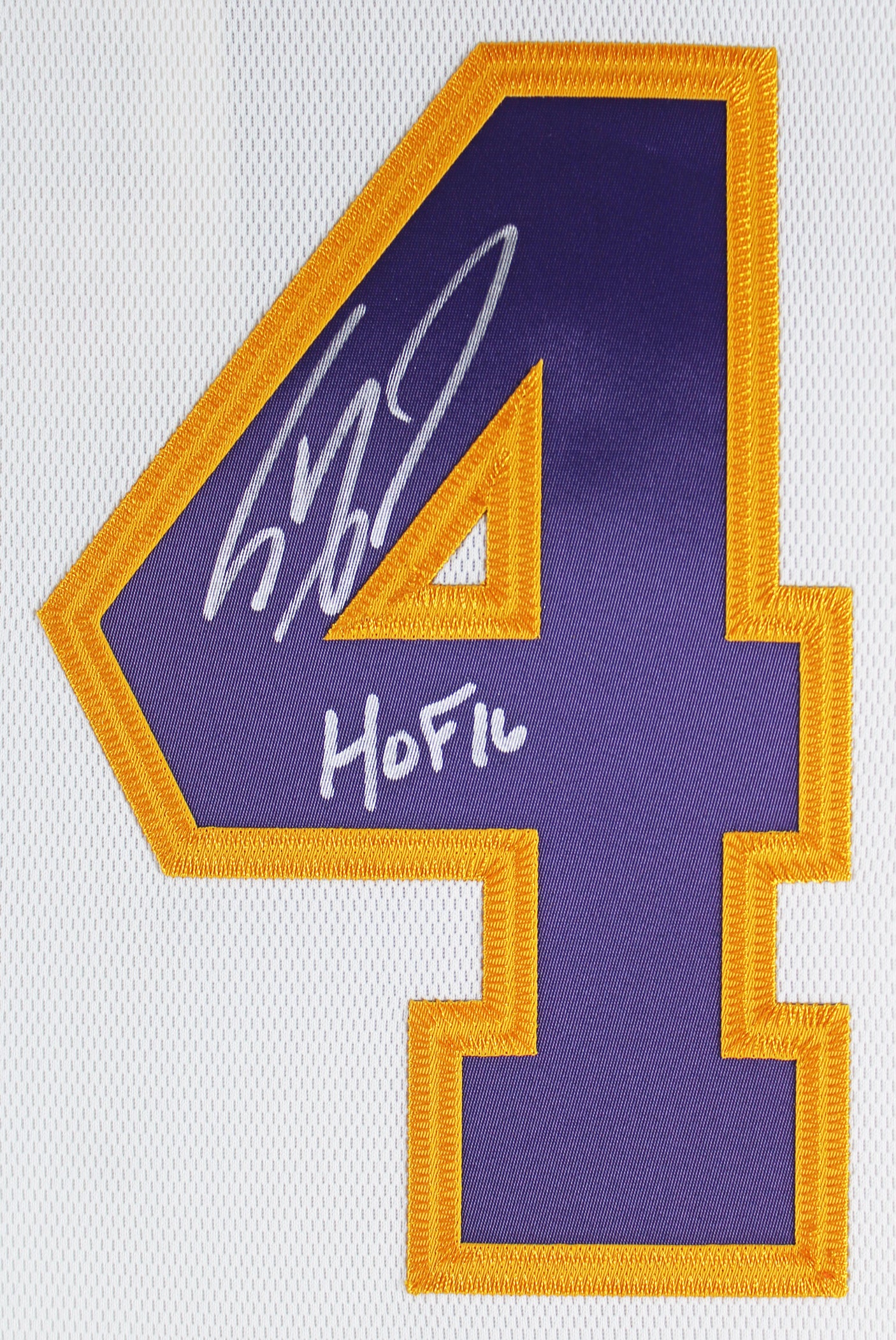Shaquille O'Neal "HOF " Signed White M&N 03-04 HWC Authentic Framed Jersey BAS W
