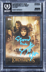 Elijah Wood & Sean Astin Signed 2002 Topps LOTR #91 Card Auto 10! BAS Slabbed