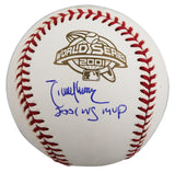 D-Backs Randy Johnson "WS MVP" Signed 2001 WS Logo OML Baseball BAS #BW88063