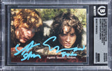 Wood & Astin Signed 2001 Topps LOTR Update ASM #154 Card Auto GM 10! BAS Slabbed