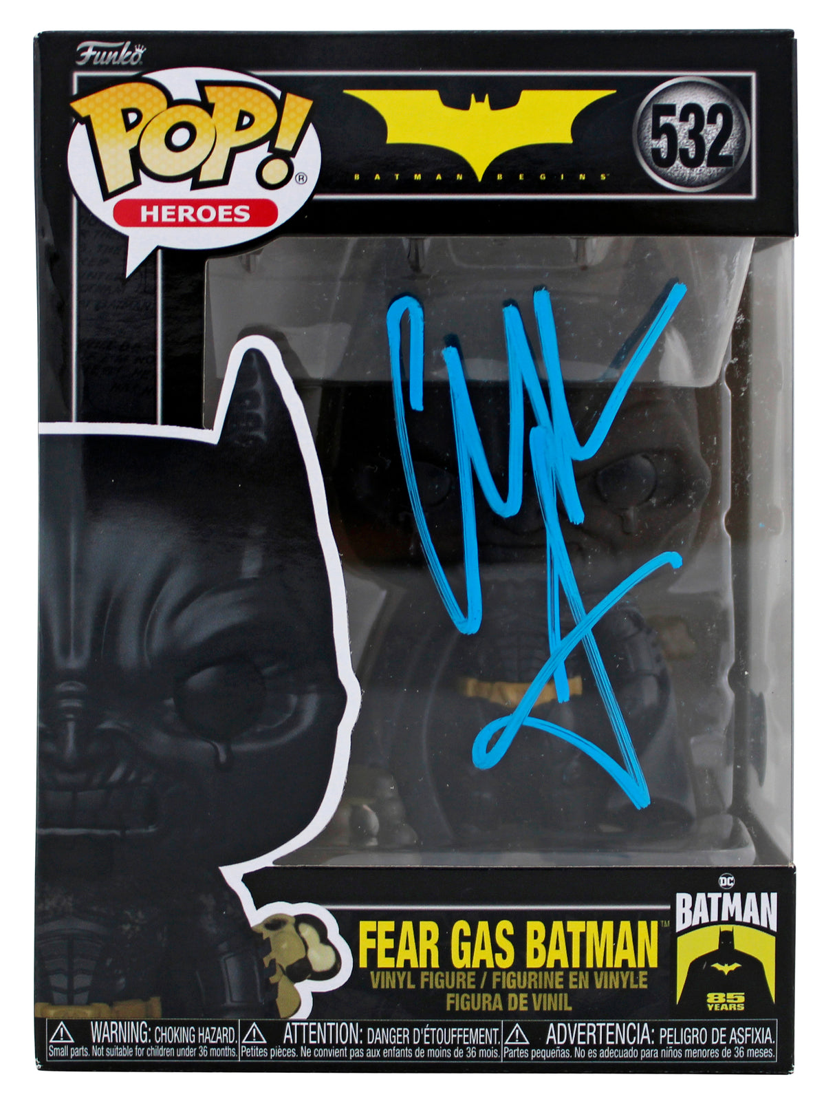Christian Bale Batman Begins Signed #532 Fear Gas Funko Pop Vinyl Figure BAS
