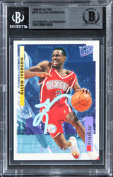 76ers Allen Iverson Authentic Signed 1996 Ultra #270 Rookie Card BAS Slabbed
