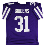 Kansas State D.J. Giddens Authentic Signed Purple Pro Style Jersey BAS Witnessed