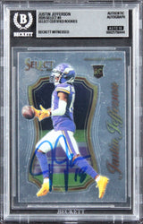 Vikings Justin Jefferson Signed 2020 Select #9 Rookie Card Auto 10! BAS Slabbed