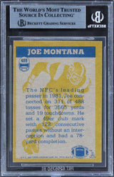 49ers Joe Montana Authentic Signed 1982 Topps #489 Card BAS Slabbed 2
