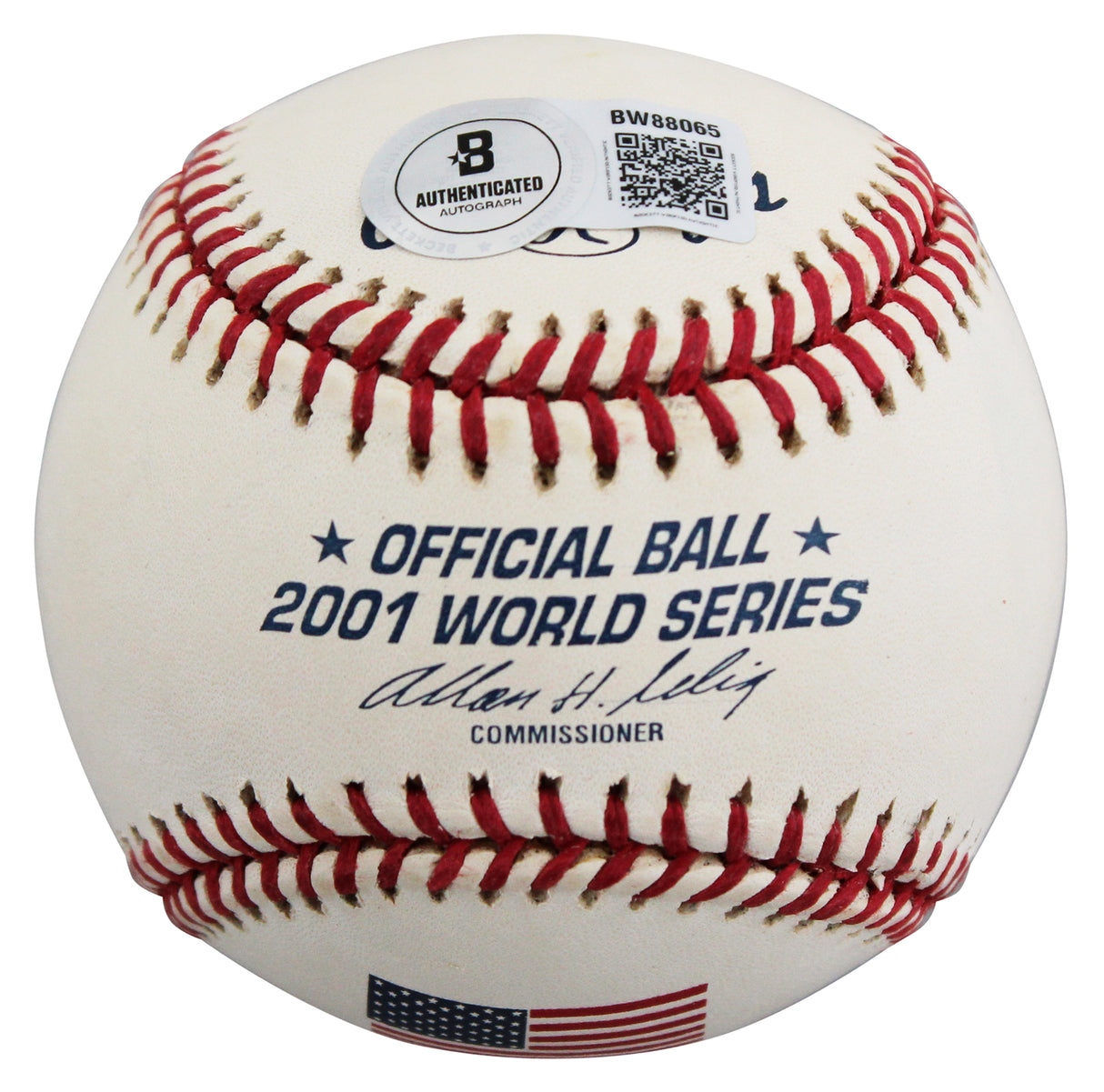 D-Backs Randy Johnson "WS MVP" Signed 2001 WS Logo OML Baseball BAS #BW88065