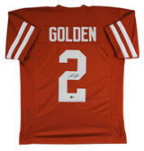 Texas Matthew Golden Authentic Signed Burnt Orange Pro Style Jersey BAS Witness