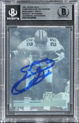 Cowboys Emmitt Smith Signed 1991 Upper Deck Game Breaker Holo #GB5 Card BAS Slab