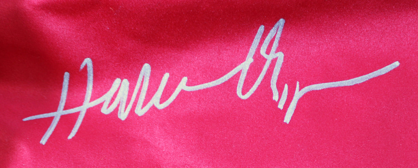 Rockets Hakeem Olajuwon & Clyde Drexler Signed Red M&N Bomber Jacket BAS Witness