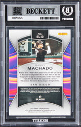 Padres Manny Machado Signed 2021 Panini Prizm Sluggers #12 Card BAS Slabbed