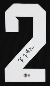 Iowa Kaleb Johnson Authentic Signed Black Pro Style Jersey BAS Witnessed