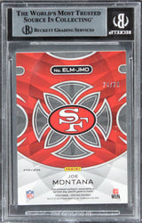 49ers Joe Montana Signed 2023 Panini Spectra ELM Hyper #6 #74/75 Card BAS Slab