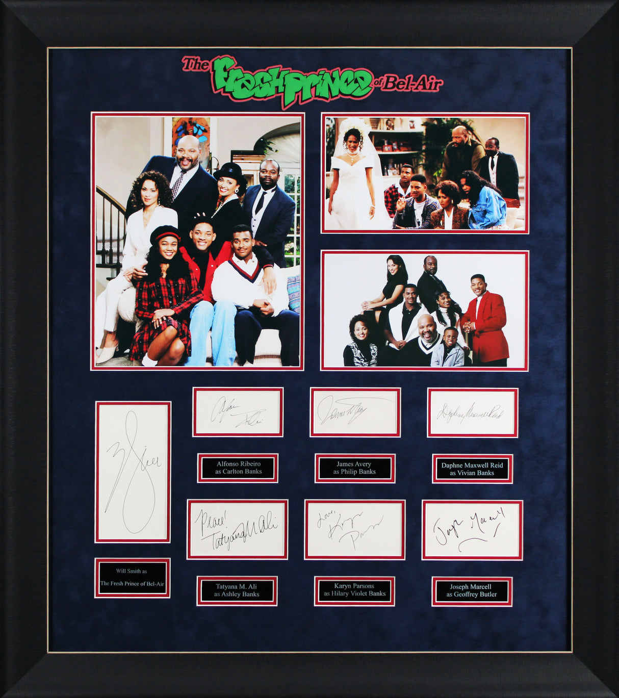 Fresh Prince of Bel-Air (7) Smith, Parsons, Ribeiro +4 Signed Framed Display BAS