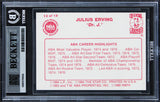 76ers Julius Erving Signed 1984 Star #13 Card Auto Grade GM 10! BAS Slabbed