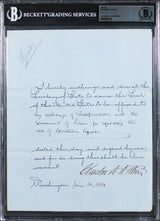 Chester A. Arthur Signed 8x10 1884 Alcohol Sales Agreement Document BAS Slab