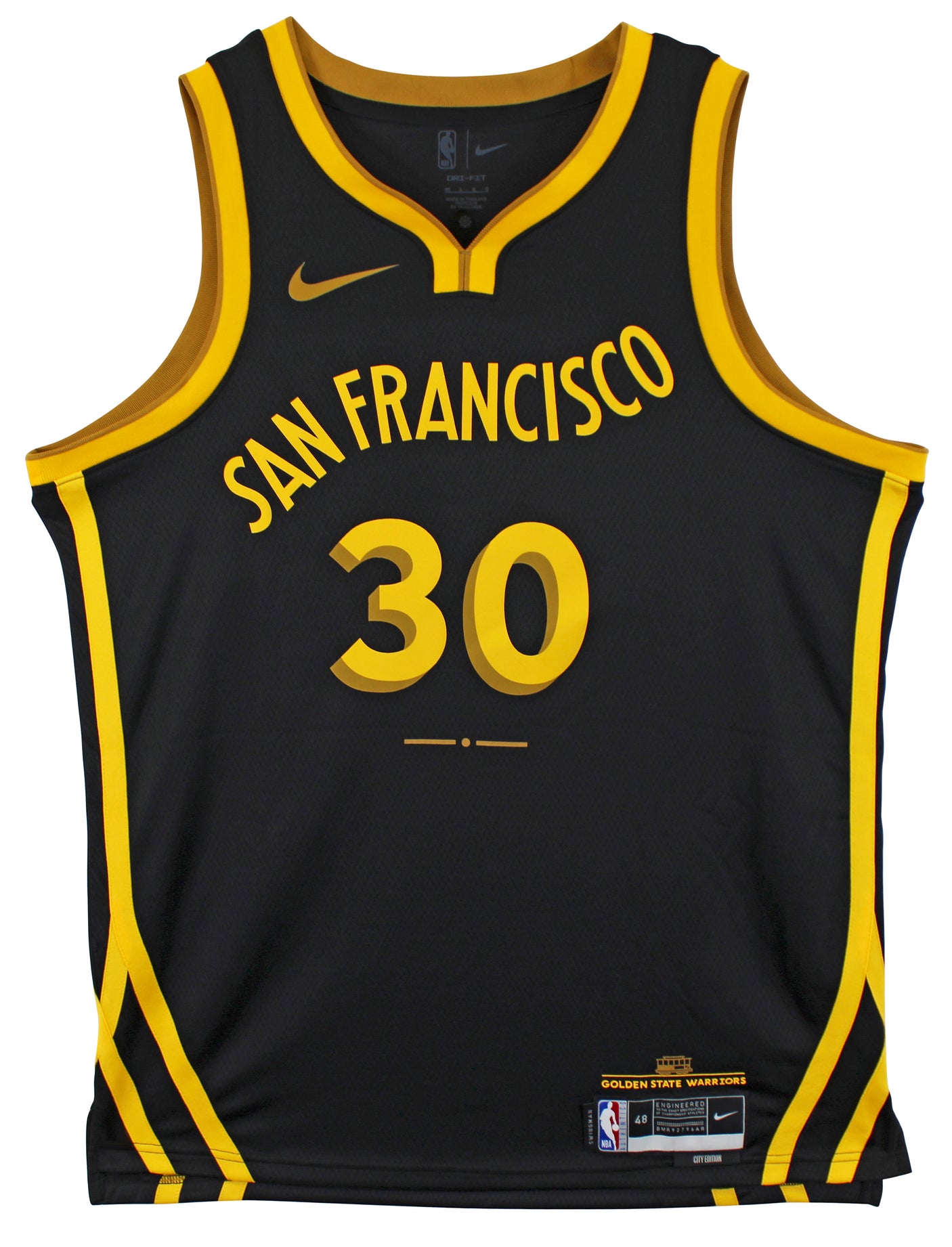 Warriors Stephen Curry Signed Black Nike 2023 City Edition Swingman Jersey BAS W