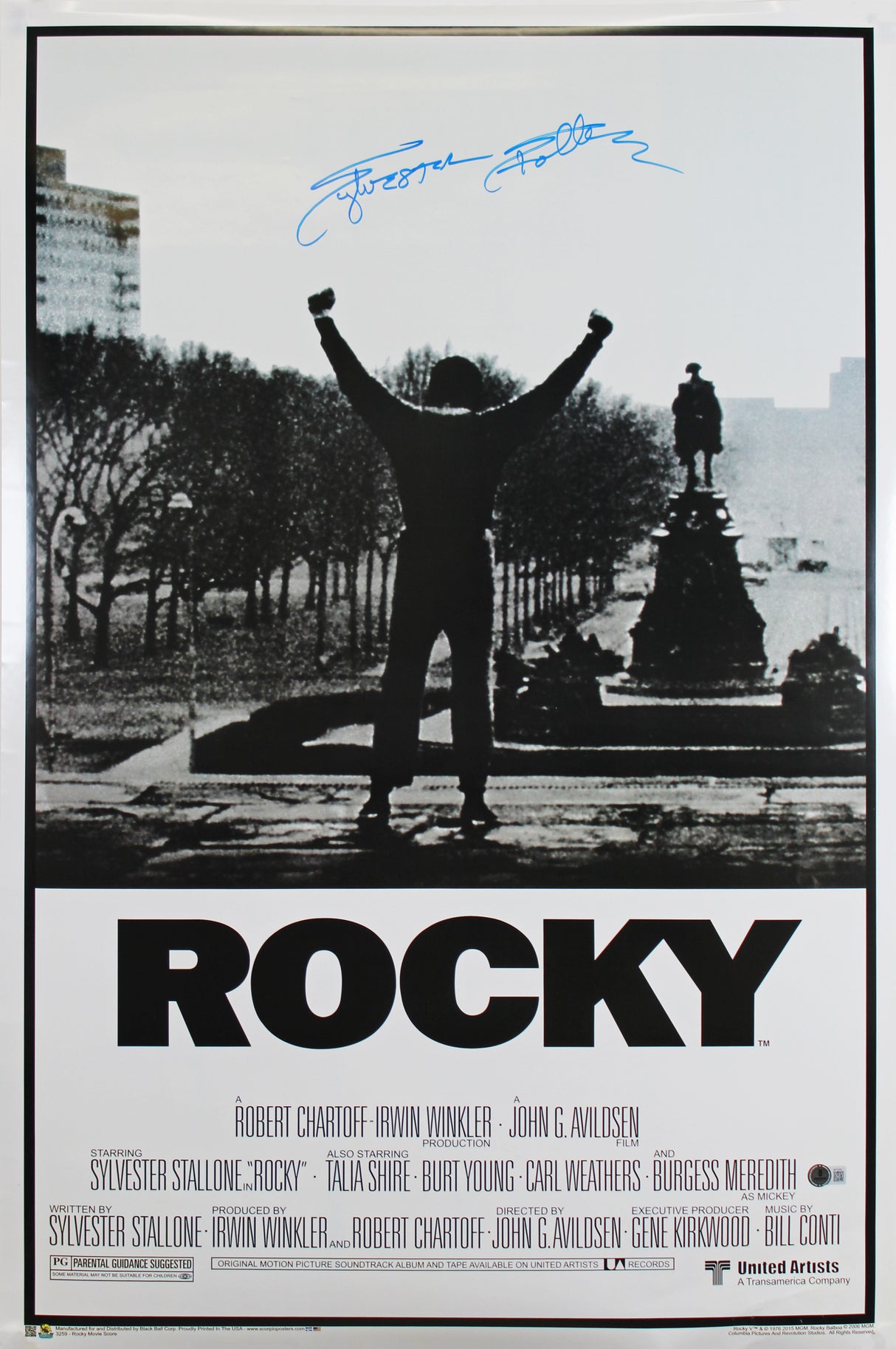 Sylvester Stallone Rocky Authentic Signed & Framed 24x36 Poster Autographed BAS