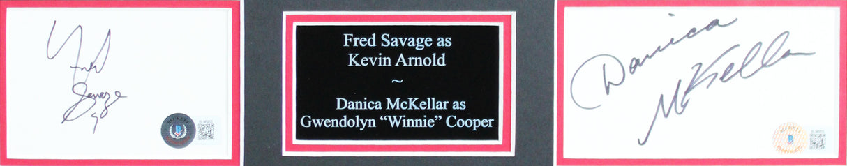 Danica McKellar & Fred Savage The Wonder Years Signed Framed Display BAS Holo