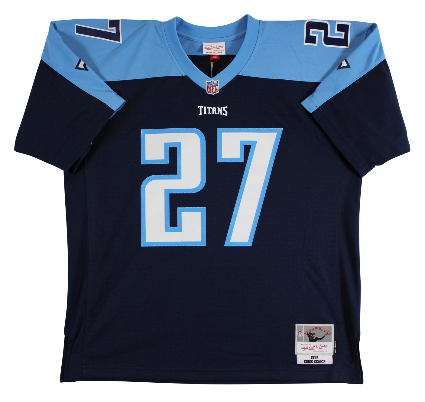Titans Eddie George Authentic Signed Light Blue M&N Throwback Jersey Fanatics