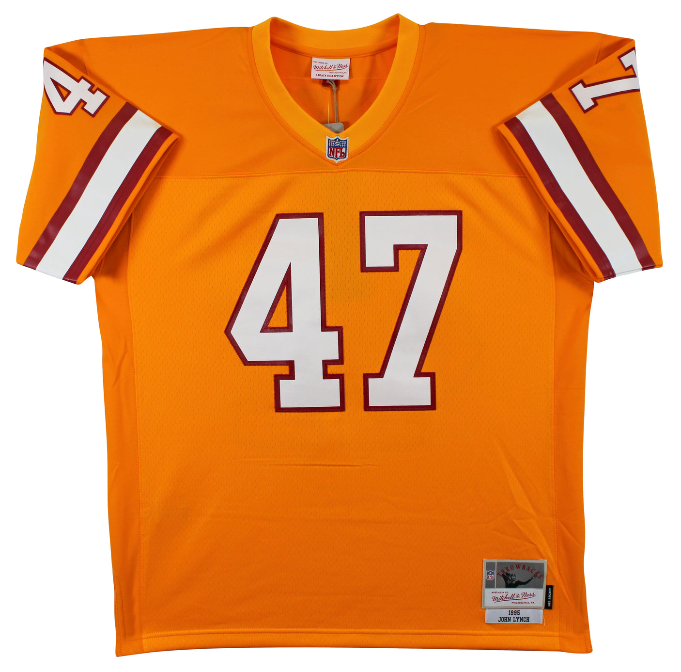 Buccaneers John Lynch "3x Insc" Signed Orange M&N TB Jersey BAS Witnessed