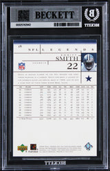 Cowboys Emmitt Smith Signed 2001 Upper Deck Legends #18 Card Auto 10 BAS Slabbed