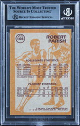 Celtics Robert Parish Signed 1981 Topps Super Action #E108 Card BAS Slabbed