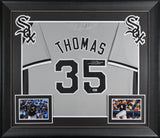 Frank Thomas Authentic Signed Grey Pro Style Framed Jersey BAS Witnessed