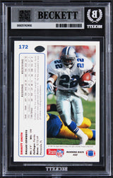 Cowboys Emmitt Smith Signed 1991 Upper Deck #172 Card Auto Grade 10! BAS Slabbed