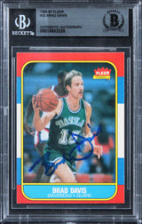 Mavericks Brad Davis Authentic Signed 1986 Fleer #22 Card BAS Slabbed