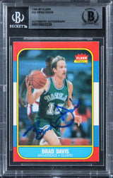Mavericks Brad Davis Authentic Signed 1986 Fleer #22 Card BAS Slabbed