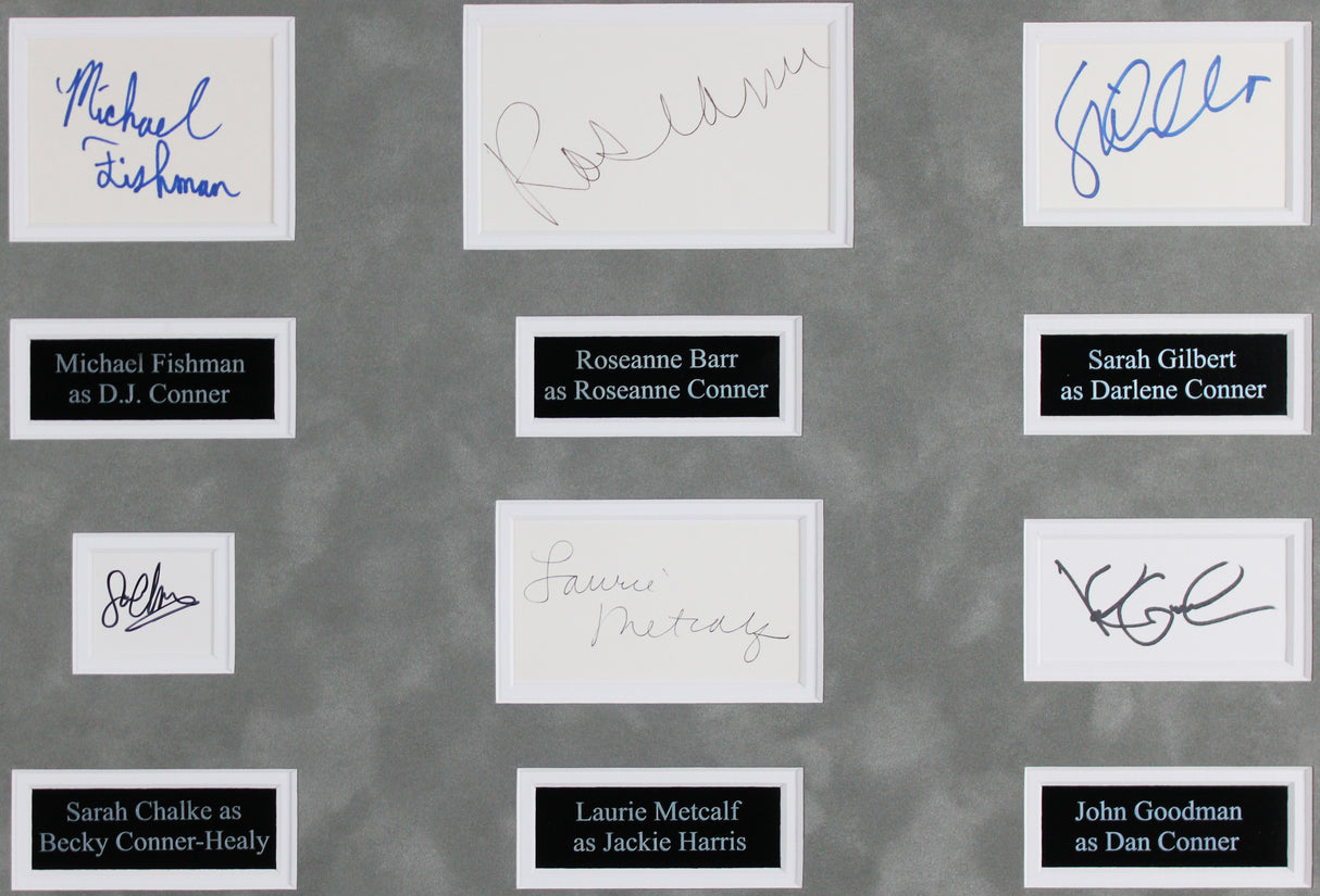 Rosanne (6) Rosanne, Goodman, Chalke, Gilbert +2 Signed Framed Display BAS LOA