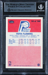 Pacers Vern Fleming Authentic Signed 1986 Fleer #33 Card BAS Slabbed