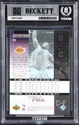 Lakers Shaquille O'Neal Signed 2002 Upper Deck Ovation #36 Card Auto 10 BAS Slab