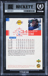 Lakers Shaquille O'Neal Signed 1997 UD3 #34 Card Auto Grade GM 10! BAS Slabbed