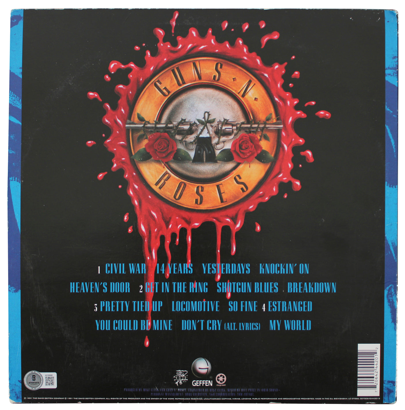 Slash & Dizzy Reed GnR Signed Lose Your Illusion II Album Cover W/ Vinyl BAS