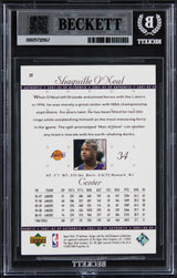 Lakers Shaquille O'Neal Signed 2001 SP Authentic #39 Card Auto GM 10! BAS Slab
