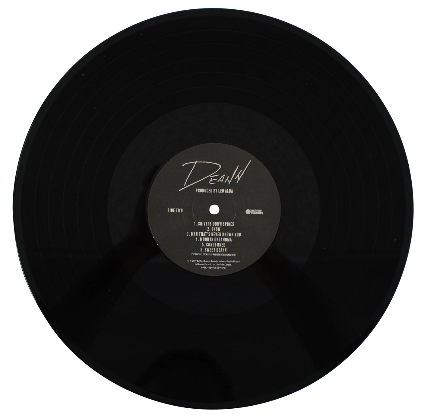 Zach Bryan Authentic Signed DeAnn Album Cover W/ Vinyl Autographed BAS #AE13230