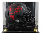 Falcons Julio Jones Signed Eclipse Full Size Speed Rep Helmet W/ Case BAS Wit