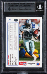 Cowboys Emmitt Smith Authentic Signed 1991 Upper Deck #172 Card BAS Slabbed