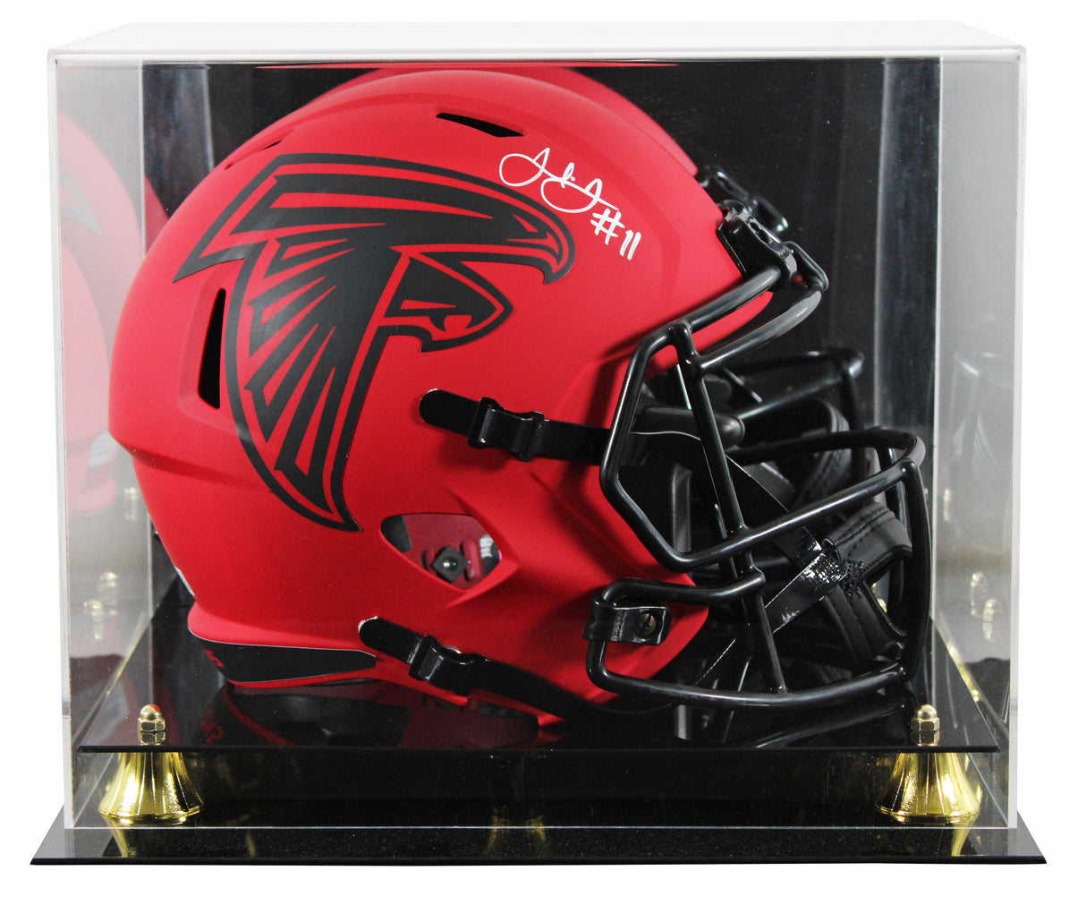 Falcons Julio Jones Signed Rave Full Size Speed Rep Helmet W/ Case BAS Witnessed