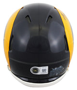 Rams Torry Holt Signed 1981-98 Throwback Speed Mini Helmet W/ Case BAS Witnessed