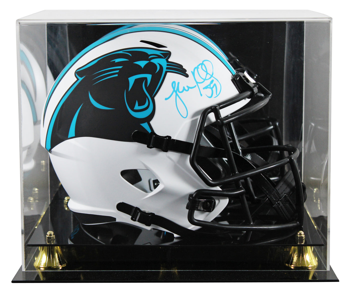 Panthers Luke Kuechly Signed Lunar Full Size Speed Rep Helmet W/ Case BAS Wit