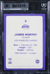 Lakers James Worthy Signed 1985 Star Team Supers 5x7 #LA3 Card Auto 10! BAS Slab